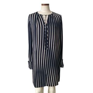 Diane Von Furstenberg Striped Silk Keyhole Dress Sz 10